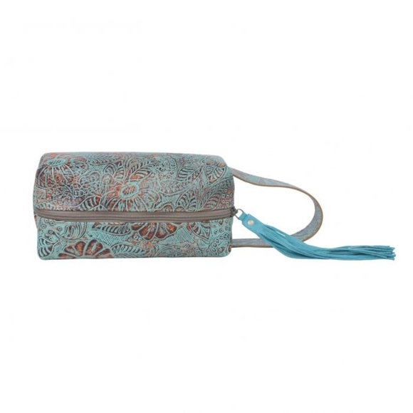 Myra Bag Handbags - 💥LAST ONE💥Myra Blue Canopy leather cosmetic bag